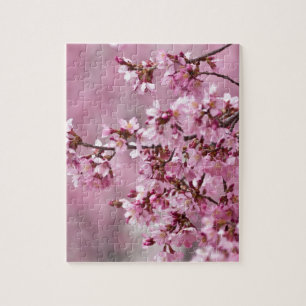 Sakura Cherry blüht pastellrosa Schichten Puzzle