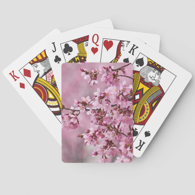 Sakura Cherry blüht pastellrosa Schichten Spielkarten (Rückseite)