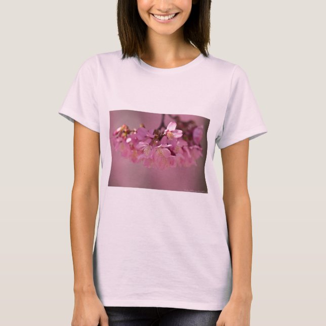 Sakura Cherry Blüten Delikatessen Pink Bouquet T-Shirt (Vorderseite)