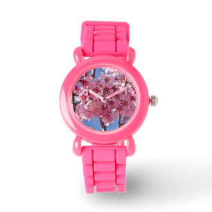 Sakura Cherry Blüten Rote Stars Armbanduhr