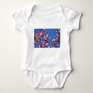 Sakura Cherry Blüten Touch Blue Baby Strampler
