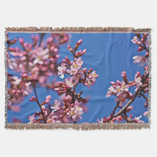 Sakura Cherry Blüten Touch Blue Decke