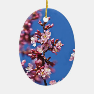 Sakura Cherry Blüten Touch Blue Keramikornament