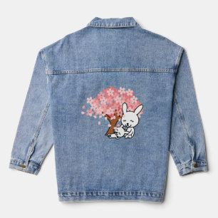 Sakura Cherry Tree Coole Niedliche Kawaii Kaninche Jeansjacke