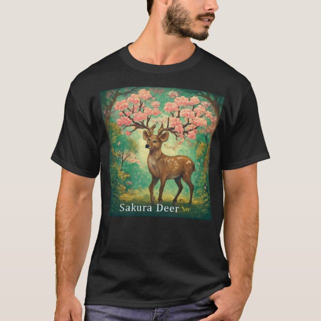 Sakura Deer - Magische Natur T-Shirt (Vorderseite)