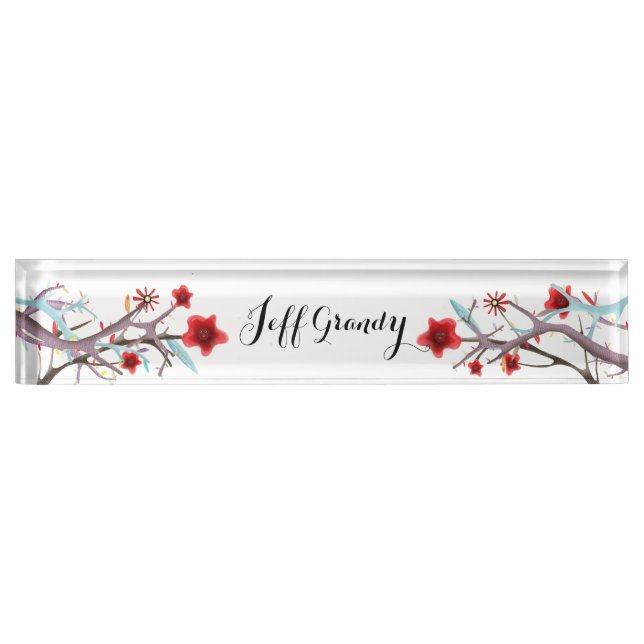 Sakura Desk Name Plate Whimsical Namensplakette (Vorderseite)