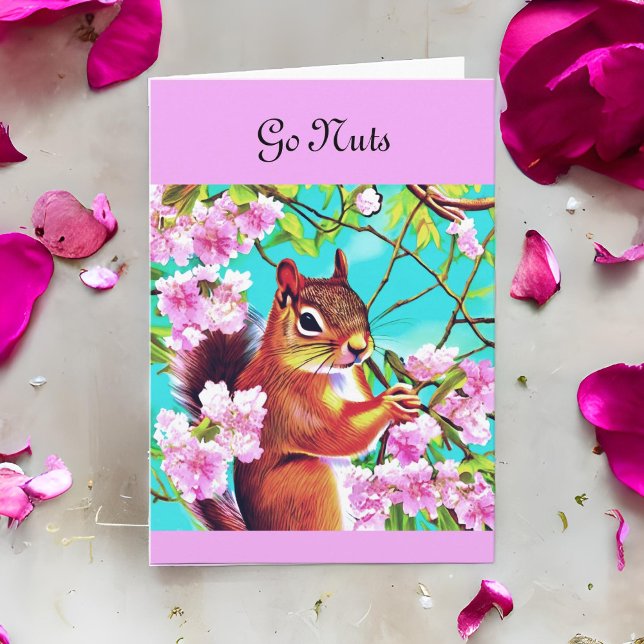 Sakura Eichhörnchen im Kirchenbaum Go Nuts Birthda Karte (Von Creator hochgeladen)