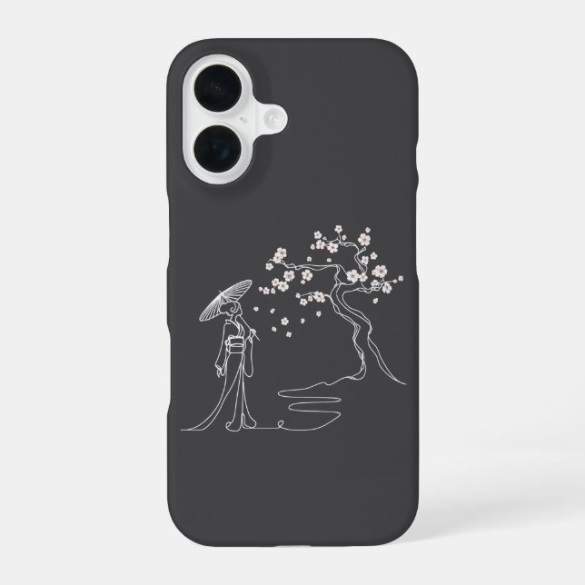Sakura Elegance Phone Case iPhone 16 Hülle (Rückseite)