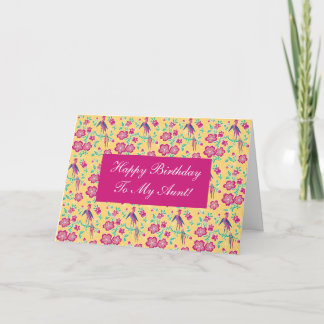 Sakura Floral Batik Happy Birthday Tante Card Karte