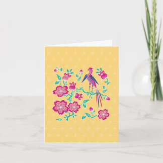 Sakura floral Batik Note Card 2 Karte