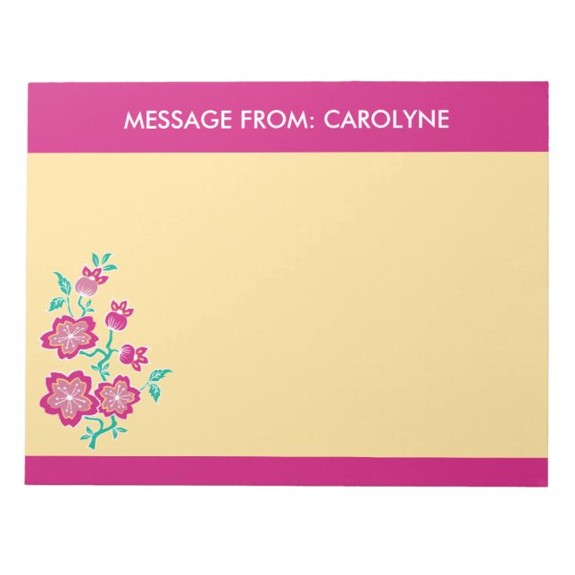 Sakura Floral Batik Notepad Notizblock (Vorderseite)