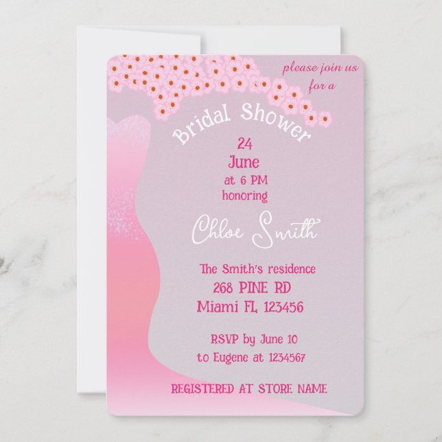 Sakura Florals Pink Wedding Dress Brautparty (Vorderseite)