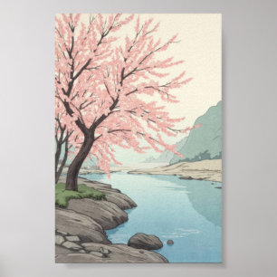 Sakura-Fluss Moderne Japanische Ukiyo-e Poster