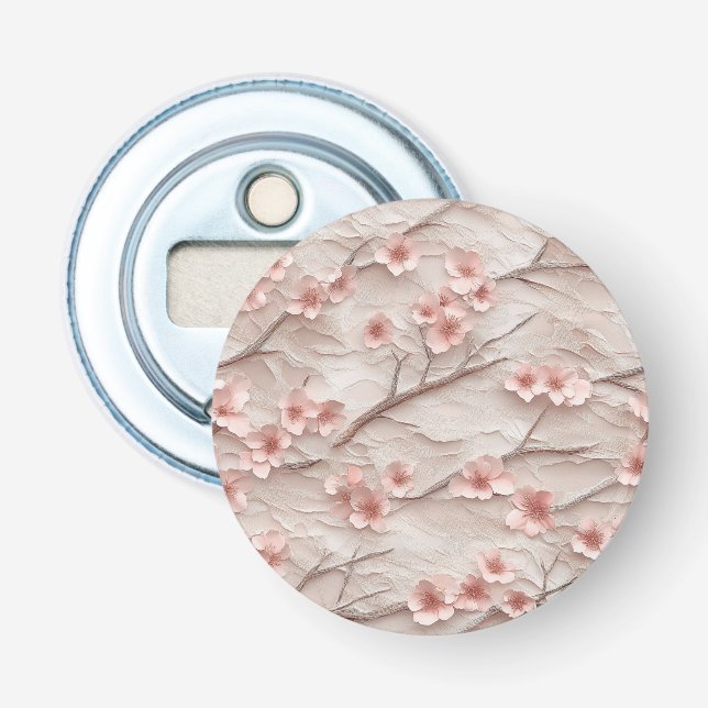 Sakura Flüstert auf Marineblau Flaschenöffner (Vorderseite)