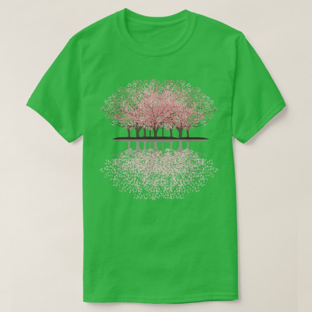 Sakura Forest Men Women Pink Trees Graphic Tees  (Design vorne)