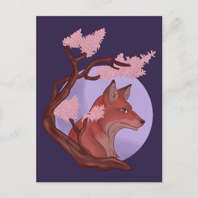 Sakura Fox Postkarte (Vorderseite)