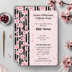 Sakura-Frühlings-Kirschblüten-Baby-Party Einladung