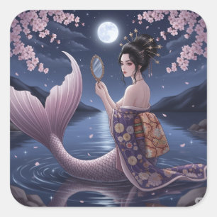 Sakura Gaze Quadratischer Aufkleber