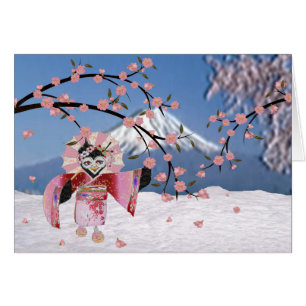 Sakura Geisha Bird in den Snow-Cherry-Blüten