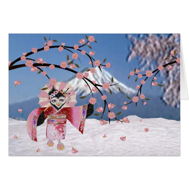 Sakura Geisha Bird in den Snow-Cherry-Blüten (Vorderseite (Horizontal))