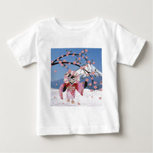 Sakura Geisha Bird in den Snow-Cherry-Blüten Baby T-shirt