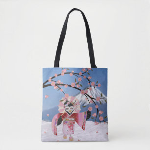 Sakura Geisha-Vogel im Schnee Kirschblüten