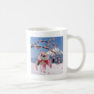 Sakura Geisha-Vogel im Schnee Kirschblüten Tasse