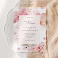 Sakura Girl Baby in blühender Babydusche Einladung
