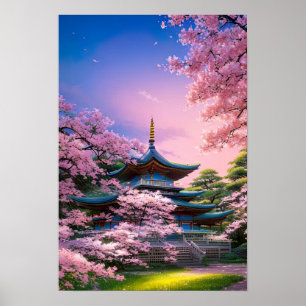 Sakura Heiligtum, Traditionstempel Poster