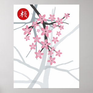 Sakura Hieroglyph Print Poster