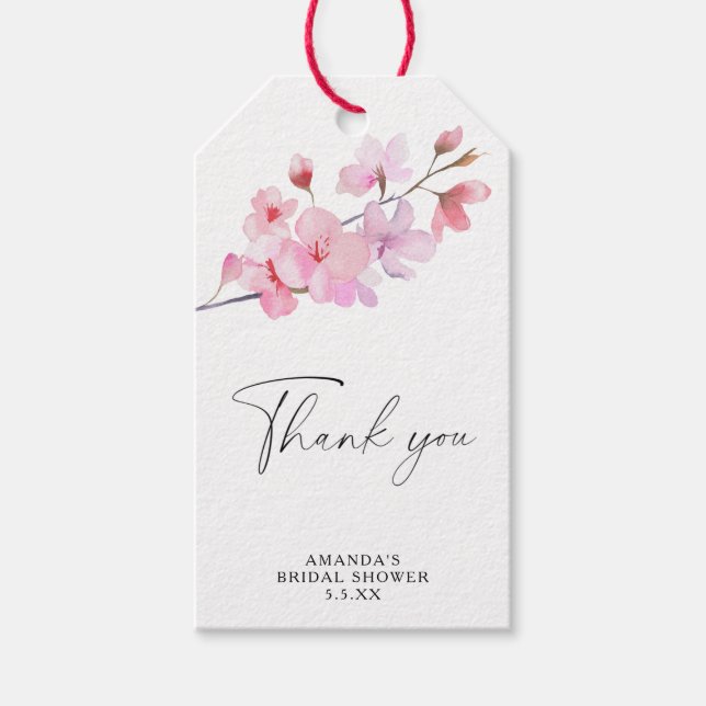 Sakura - Hochzeit Danke Geschenkanhänger (Vorderseite)