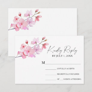 Sakura - Hochzeits-Antwortkarte RSVP Karte