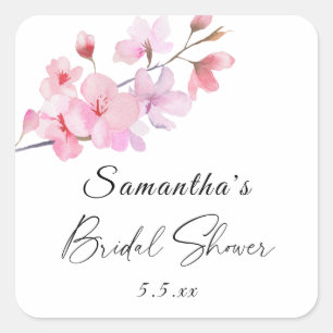 Sakura - Hochzeits-Brautparty Quadratischer Aufkleber
