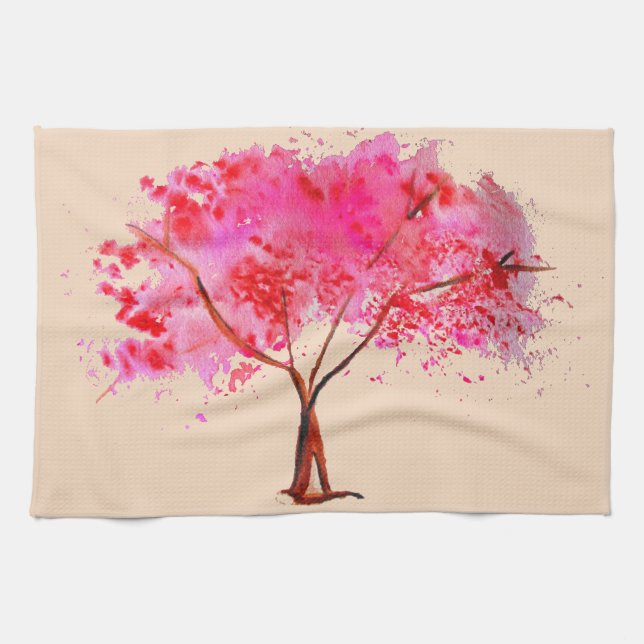 Sakura Japanese Cherry Blossom Art Geschirrtuch (Horizontal)