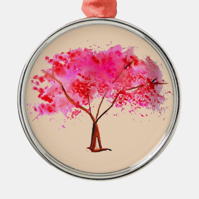 Sakura Japanese Cherry Blossom Art Ornament Aus Metall (Vorne)