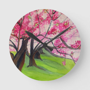 Sakura Japanese Cherry Blossom Art Runde Wanduhr
