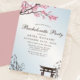 Sakura Japanese Cherry Blossom Asian Bachelorette Einladung