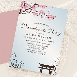 Sakura Japanese Cherry Blossom Asian Bachelorette Einladung