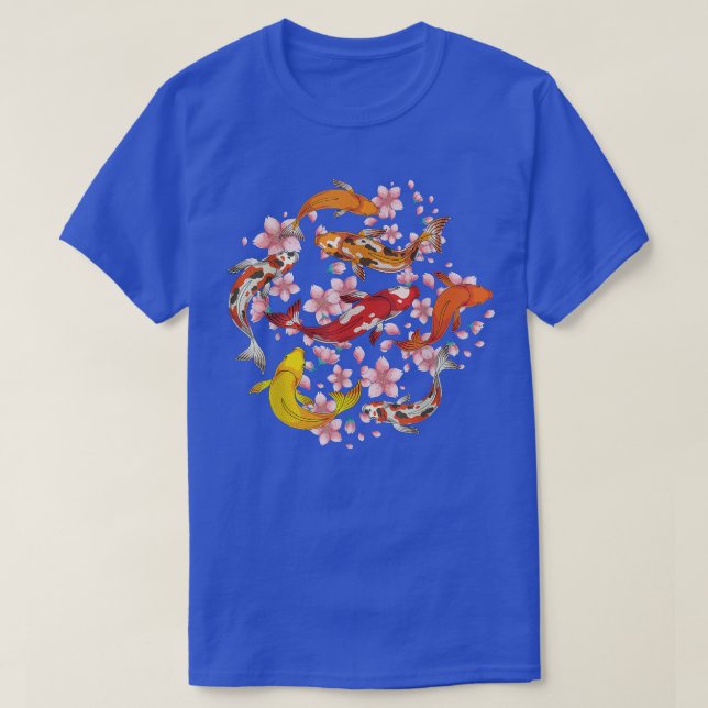Sakura Japanese Cherry Blossom Nishikigoi Fish Koi T-Shirt (Design vorne)