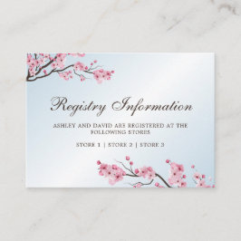 Sakura Japanese Cherry Blossom Registry Info Card Begleitkarte