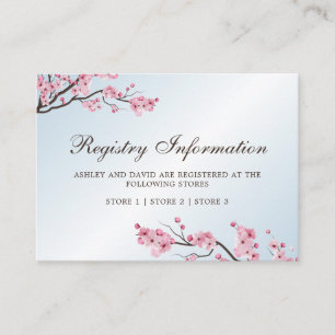 Sakura Japanese Cherry Blossom Registry Info Card Begleitkarte