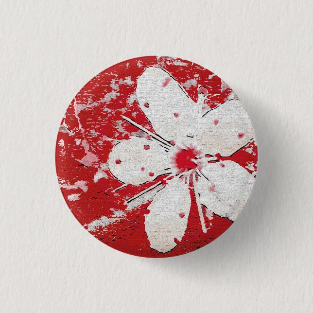 Sakura japanese Kirschblüte asiatische Blüte Button (Vorderseite)