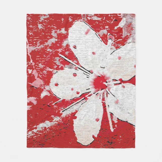 Sakura japanese Kirschblüte asiatische Blüte Fleecedecke (Vorderseite)