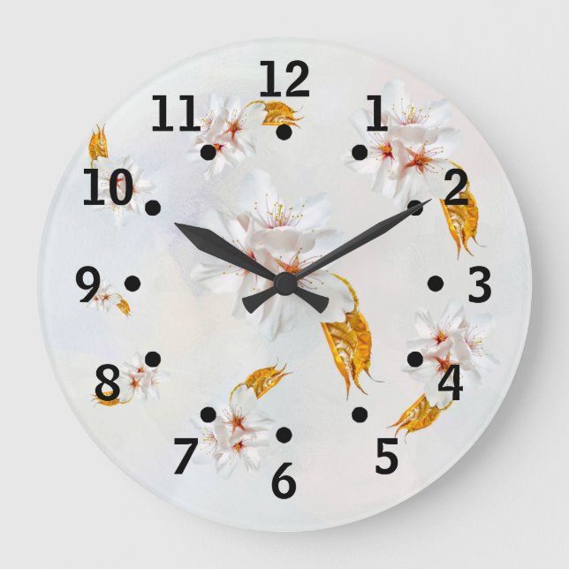 Sakura - Japanische Kirschblüte Große Wanduhr (Vorderseite)