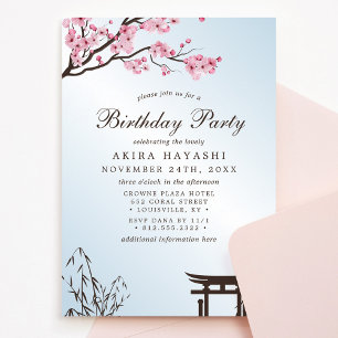 Sakura Japanische Kirschblüten-Geburtstagsfeier Einladung