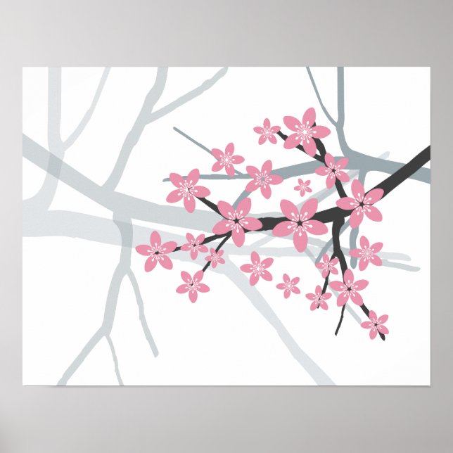 Sakura - Japanischer Kirschbaum Blossom Print Poster (Vorne)