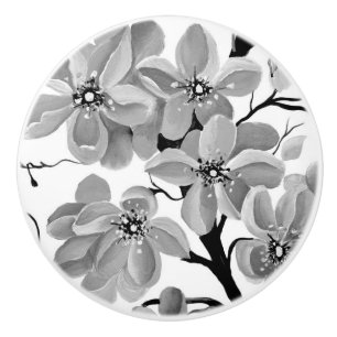 Sakura Japanischer Kirschbaum Schwarz-Weiß Keramikknauf