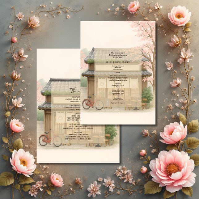 Sakura japanisches Teehaus-Programm Menükarte (Von Creator hochgeladen)