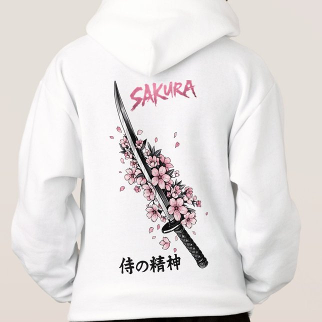 Sakura Katana Japanese Aesthetic Streetwear Hoodie (Cyberpunk Rabbit Graphic hoodie )