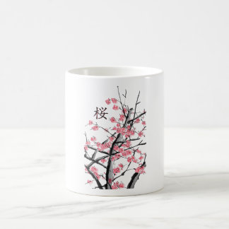 Sakura Kirry Blossom Tree Japanisches Kanji Kunstw Kaffeetasse
